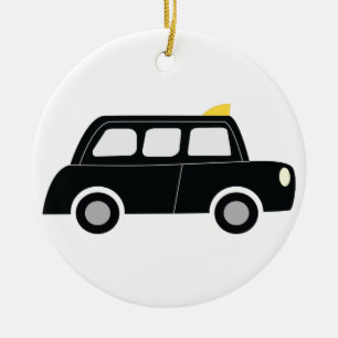 Black Taxi Ceramic Tree Decoration