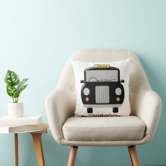 Black Taxi Design Personalised Cushion