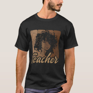 Black Teacher Afro Shades Of Melanin African Ameri T-Shirt