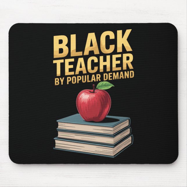 Black Teacher By Popular Demand, Afro African Teac Mouse Mat (Front)