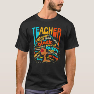 Black Teacher Educator Magic Africa Proud History  T-Shirt