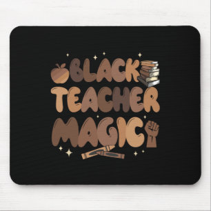Black Teacher History Magic Education Melanin Afro Mouse Mat