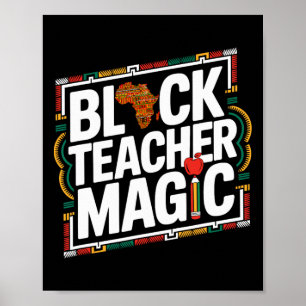 Black Teacher Magic Afro Black History Month Woman Poster