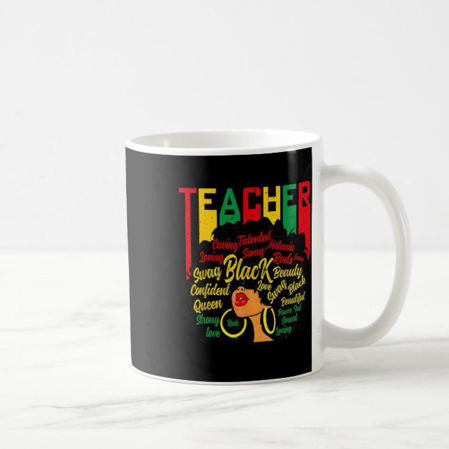 Black Teacher Magic Black History Education Melani Coffee Mug (Right)