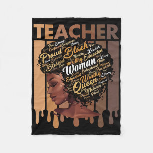 Black Teacher Magic Black History Education Melani Fleece Blanket