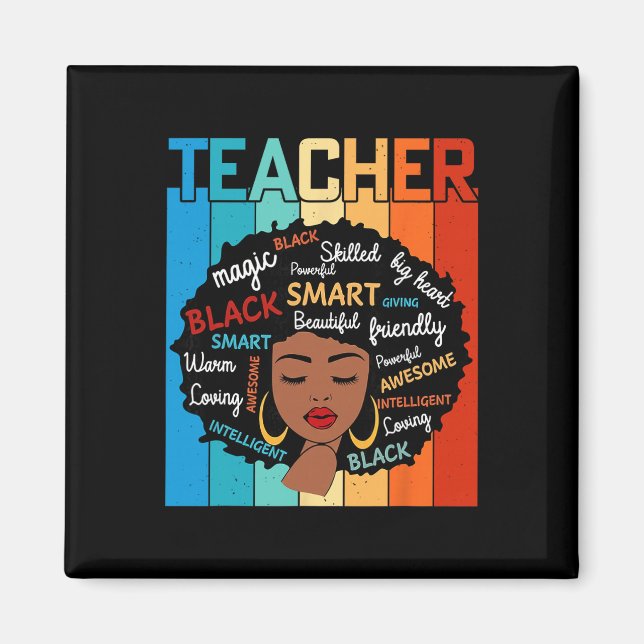 Black Teacher Magic Black History Education Melani Magnet (Front)
