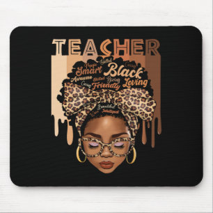Black Teacher Magic Black History Month Afro Hair Mouse Mat