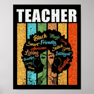 Black Teacher Magic Black History Month Afro Hair Poster
