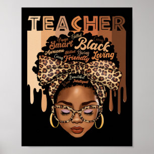 Black Teacher Magic Black History Month Afro Hair Poster
