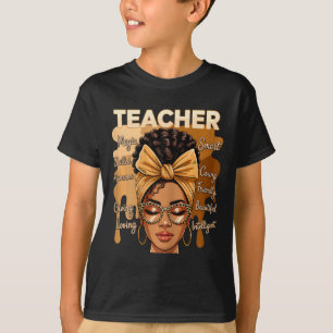 Black Teacher Magic Black History Month Afro Hair T-Shirt