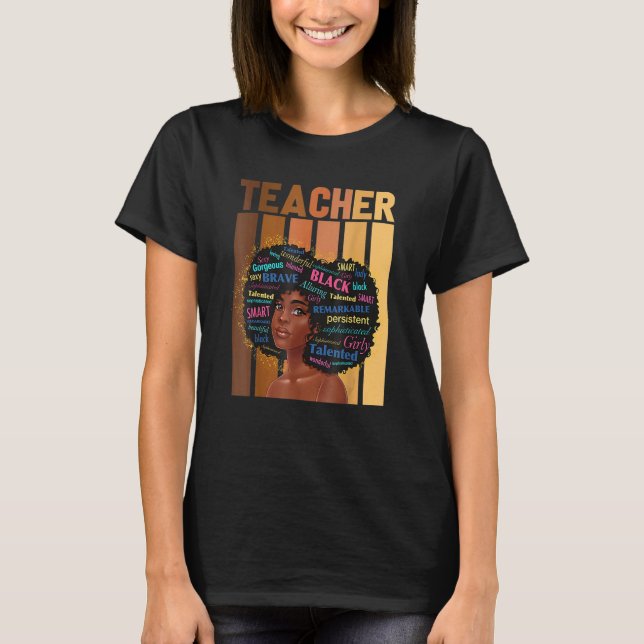 Black Teacher Magic Black History Month Teacher Te T-Shirt (Front)