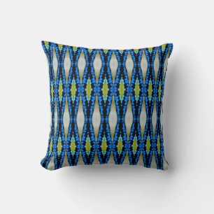 Black, teal blue green  dragonfly abstract pattern cushion