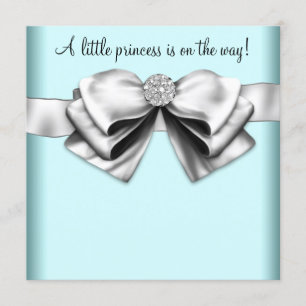 Black Teal Blue Princess Baby Shower Invitation