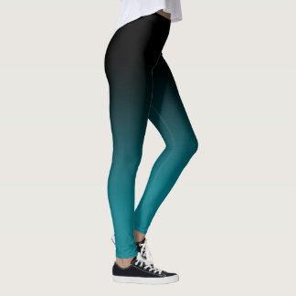 Black Teal Ombre Leggings