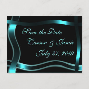 Black & Teal Save-the-Date Invitation customise