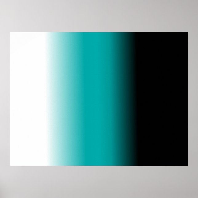 Black Teal White Ombre Poster (Front)