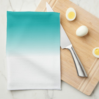 Black Teal White Ombre Tea Towel