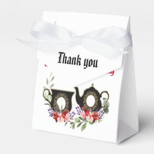Black Teapot Floral Afternoon High Tea 50 Birthday Favour Box