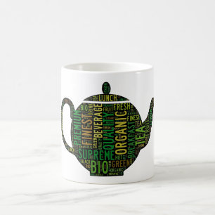 Black Teapot text design Coffee Mug