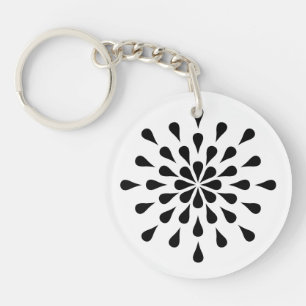 Black teardrops key ring