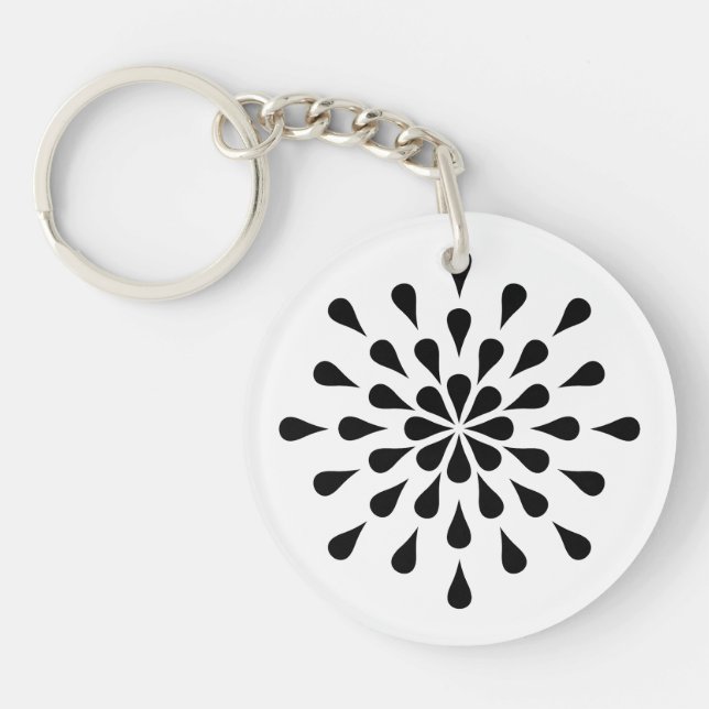 Black teardrops key ring (Front)