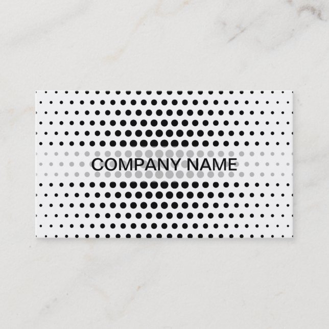 Black Techno Dots Modern Business Card (Front)