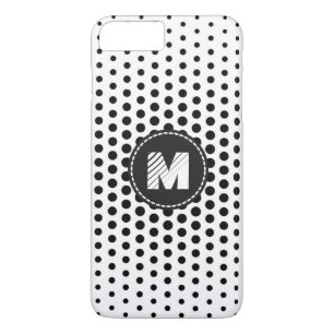 Black Techno Dots Modern Monogram iPhone 8 Plus/7 Plus Case