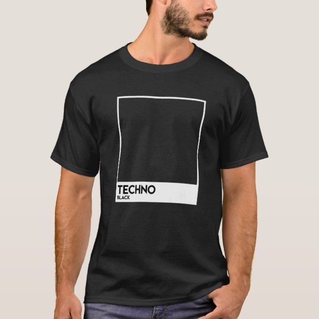 Black Techno Picture Photo T-Shirt (Front)