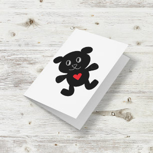 Black Teddy Bear Love Card