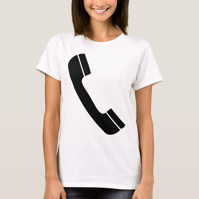 black telephone icon T-Shirt (Front)