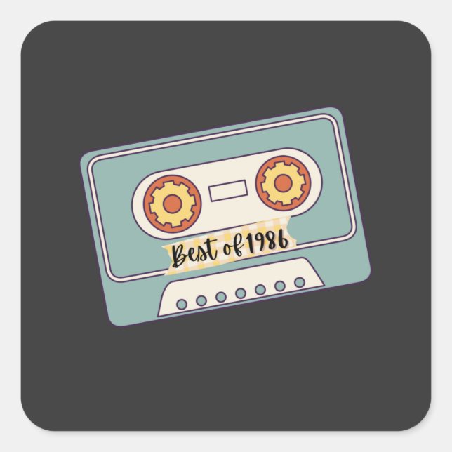 black templete T-Shirt Button Square Sticker (Front)
