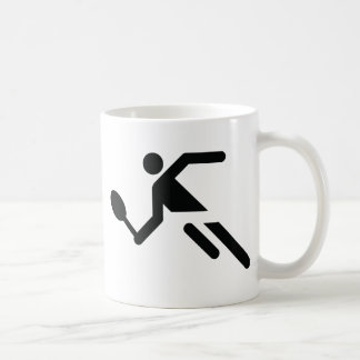 black tennis icon coffee mug