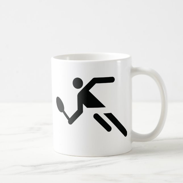 black tennis icon coffee mug (Right)