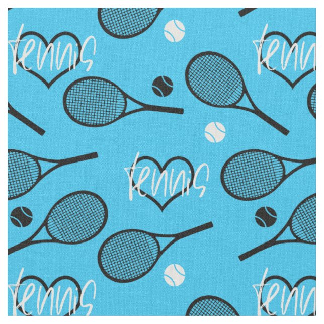 💙🎾 Black tennis rackets on blue Fabric (Close Up)