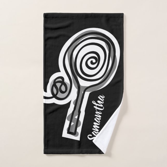 Black tennis sports hand towel gift for players (Hand Towel)