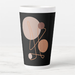 Black Terracotta Circles Geometric Art Latte Mug