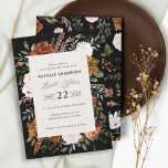 Black terracotta floral rustic bridal shower invitation<br><div class="desc">Rustic watercolor floral bridal shower invite. With beautiful rust,  terracotta,  blush pink,  black and sage green pampas grass eucalyptus watercolor details. This modern invite is sure to set the style for your big day.</div>