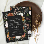Black terracotta floral rustic elegant modern invitation<br><div class="desc">Rustic watercolor floral wedding invite. With beautiful rust,  terracotta,  blush pink,  black and sage green pampas grass eucalyptus watercolor details. This modern wedding invite is sure to set the style for your big day.</div>