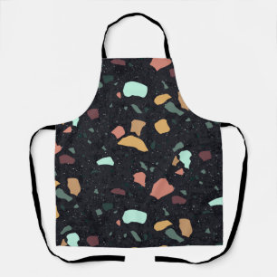 Black Terrazzo Pattern Apron