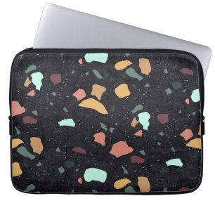 Black Terrazzo Pattern Laptop Sleeve