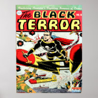 BLACK TERROR Cool Vintage Comic Book Cover Art