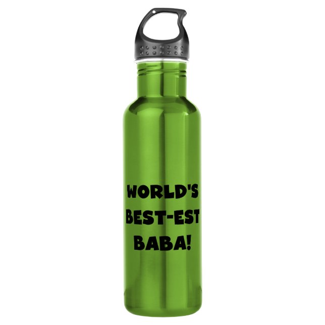 Black Text Best-est Baba T-shirts and 710 Ml Water Bottle (Front)