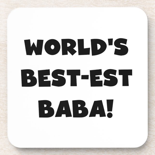 Black Text Best-est Baba T-shirts and Gifts Coaster (Front)