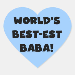 Black Text Best-est Baba T-shirts and Gifts Heart Sticker