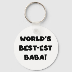 Black Text Best-est Baba T-shirts and Gifts Key Ring