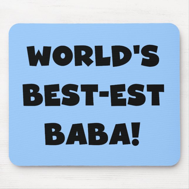 Black Text Best-est Baba T-shirts and Gifts Mouse Mat (Front)