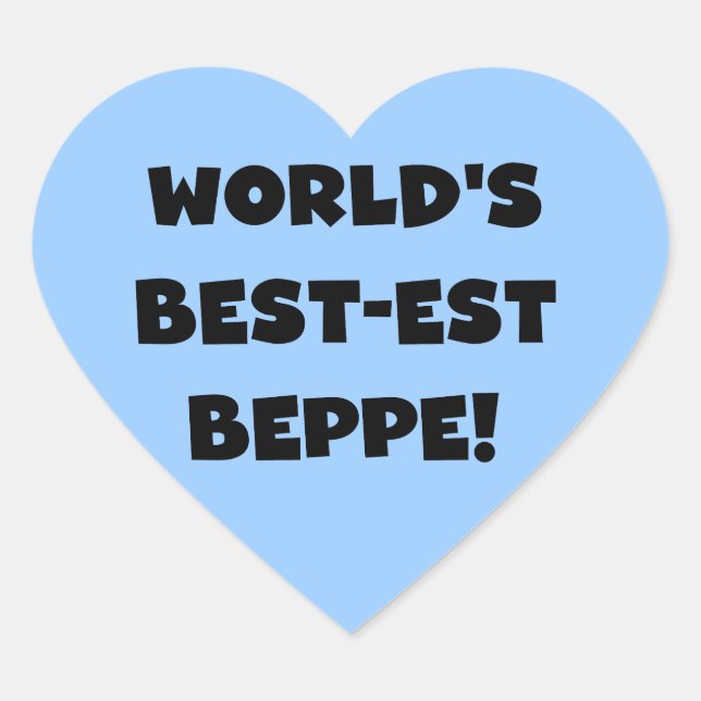 Black Text Best-est Beppe T-shirts and Gifts Heart Sticker (Front)