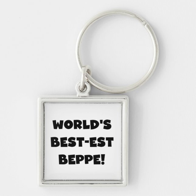 Black Text Best-est Beppe T-shirts and Gifts Key Ring (Front)
