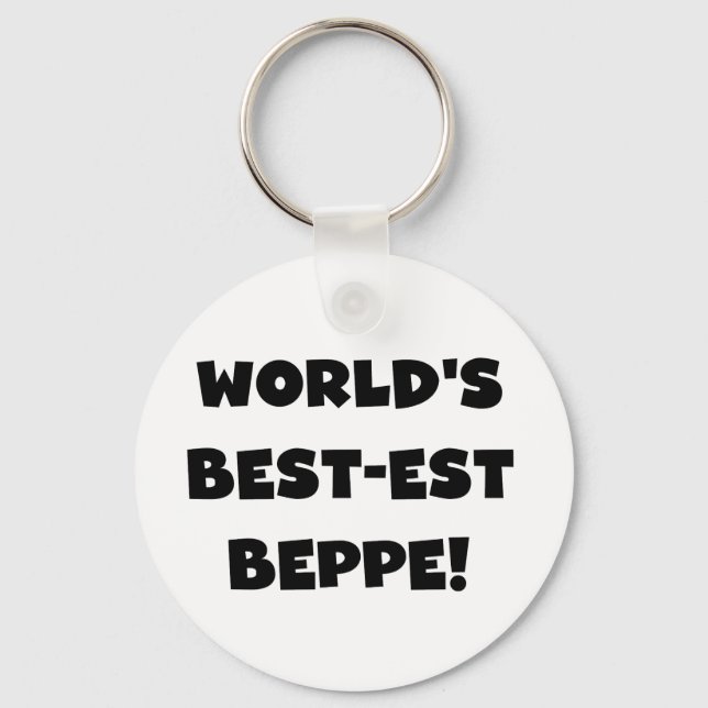 Black Text Best-est Beppe T-shirts and Gifts Key Ring (Front)