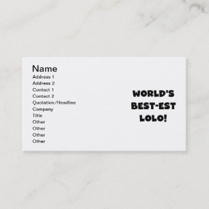 Black Text Best-est Lolo T-shirts and Gifts Business Card